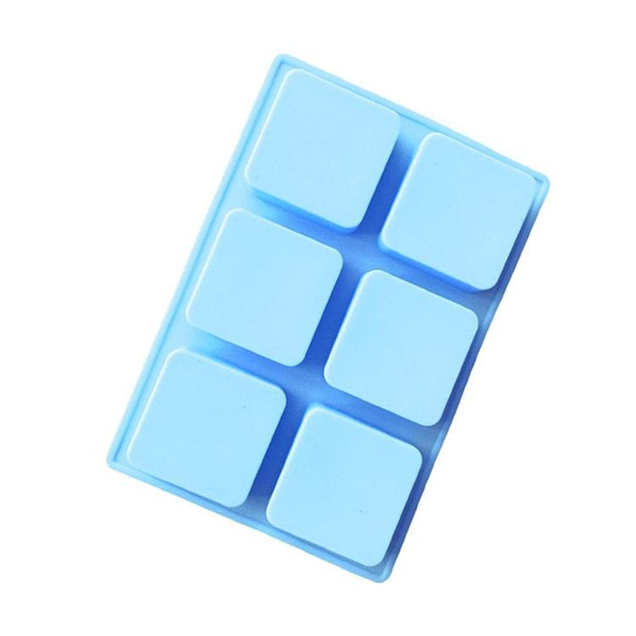 6 Cavity Rounded Square Silicone Soap Mold